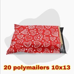 20 valentines poly mailers size 10 x 13